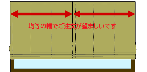 複数シェードの幅均等について